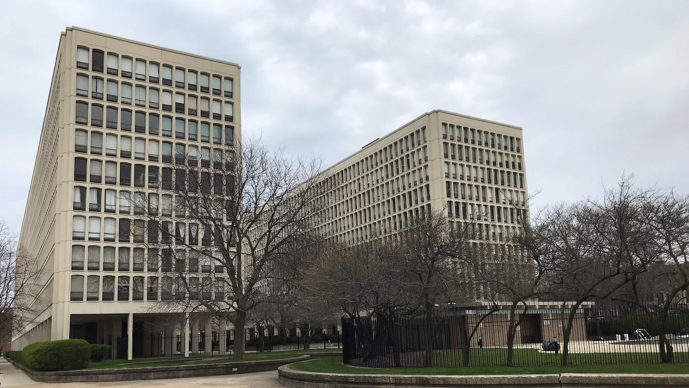 I.M. Pei's University Apartments in Hyde Park. Photo: WTTW